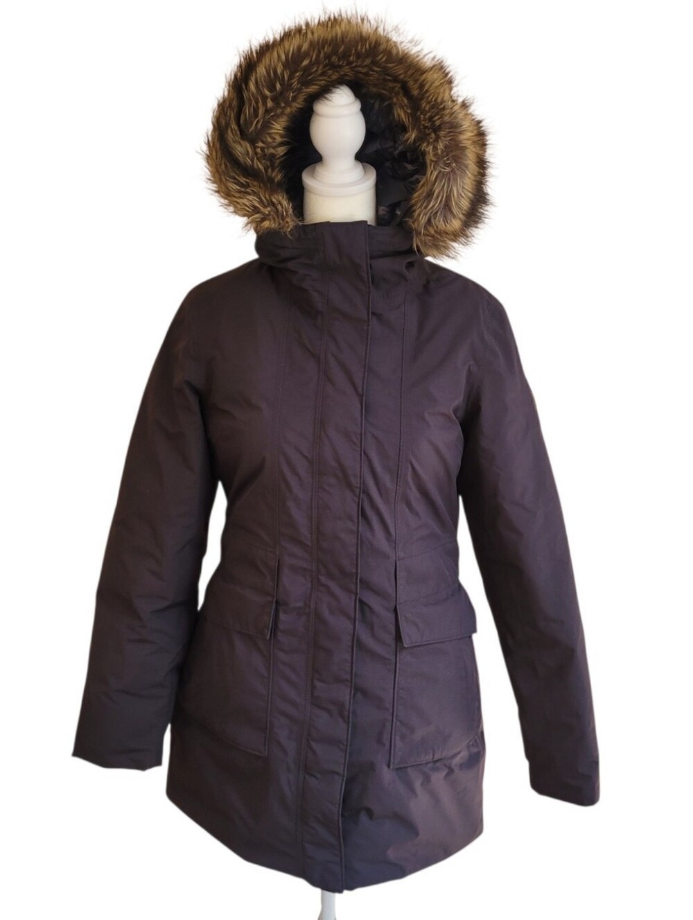 The North Face Women's Black Hooded Parka with Faux Fur Trim Size S
